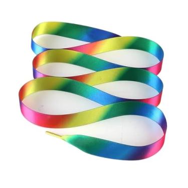 Imagem de Silk Satin Ribbon Shoelaces Width Flat Shoelace Boots Sneakers Colourful Laces For Shoes Accesories (Color : Color 2, Size : 100cm)