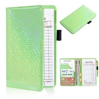 Imagem de ACdream Livros de servidor para garçonete, bloco de notas de livro de convidados, carteira organizadora de dinheiro de couro de bolso fofo, apresentador de recibos de notas de cheque de dinheiro