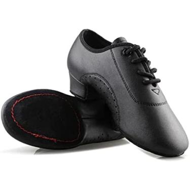 Imagem de Sapatos de dança latina masculinos, sapatos de salão de tango, sapatos de dança latina para homens, tênis de dança, jazz, 16.5-25cm, preto, 40 ue