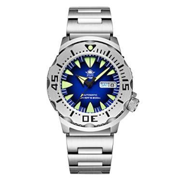 Imagem de ADDIESDIVE Relógios automáticos masculinos Diver 200 M à prova d'água safira sintética analógico relógio de pulso masculino aço sem cetim, Pulseira de aço, Moda