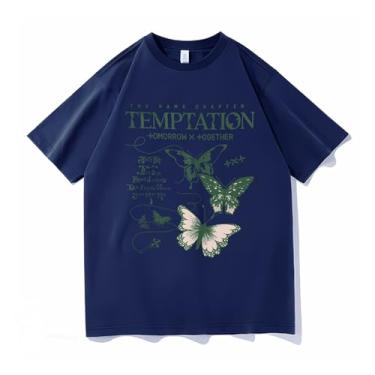 Imagem de Camiseta Txt Solo Temptation k-pop Merch Support Camisetas soltas unissex, Azul escuro, G