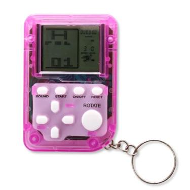 Imagem de Mini Game Chaveiro Jogos Classicos Retro A Pilha Eletronico Crianças Presente Nostalgico Cores Rosa/Roxo