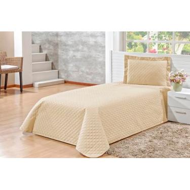 Imagem de Kit Cobre Leito Solteiro Kaique 02 Peças Liso Ideal Cama Box (Avelã)