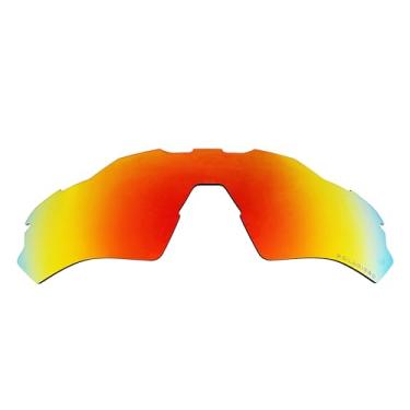 Imagem de ACOMPATIBLE Lentes polarizadas de reposição ventiladas para óculos de sol Oakley Radar EV XS Path (ajuste juvenil) OJ9001, Firered, Small