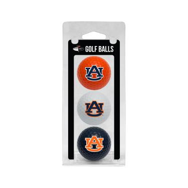 Imagem de Team Golf Bolas de golfe NCAA Auburn University Tigers tamanho regulamentado, pacote com 3, impressão colorida e durável do time