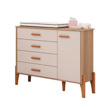 Imagem de Comoda Quarto Infantil Iris com 4 Gavetas e 1 Porta