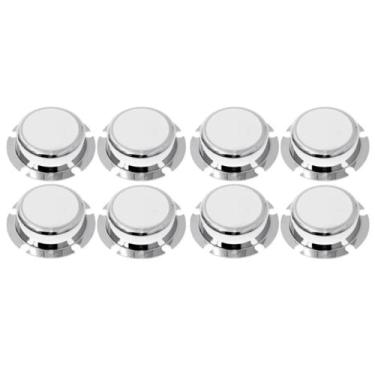 Imagem de 8 Tampa Cubo Cromada Roda Carreta 5 Furos Rolamento Cubo Pequeno - TOP