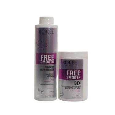 Imagem de Kit ROKÉE Shampoo Antirresíduos 1L + Botox 1kg Free Smooth