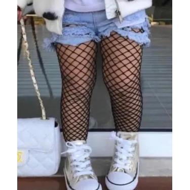 Imagem de Meia Calça Infantil Arrastão Mini Diva Blogueirinha Luxo - Selene, M