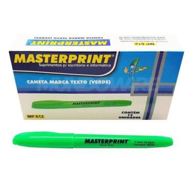 Imagem de Caixa com 12 Caneta Marca Texto Verde Masterprint, Verde