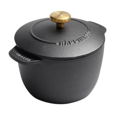 Imagem de Fenteer Forno holandês de ferro fundido, panela para cozimento a vapor, panela de cozimento lento, fácil de limpar, para churrasco, marinar, camping, 16cm