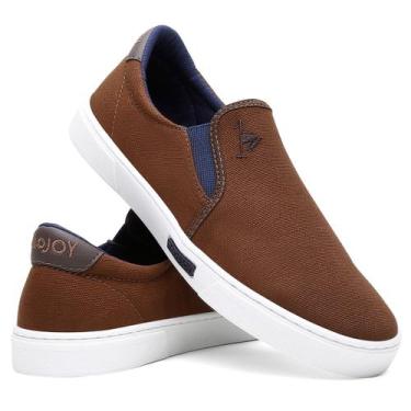 Imagem de Sapatênis Tênis Slip-On Masculino Polo Joy Calce Fácil Cafe, Marrom, 3