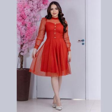 Imagem de Vestido Feminino Midi Festa Noiva Casual Branco De Tule Lindo Elegante