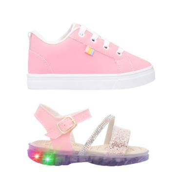 Imagem de Combo Infantil 2 Pares Tenis Sandalia LED Menina My Funfy Kids 2303A Feminino (Rosa, BR, Criança de 1 a 3 anos, Numérico, 25)