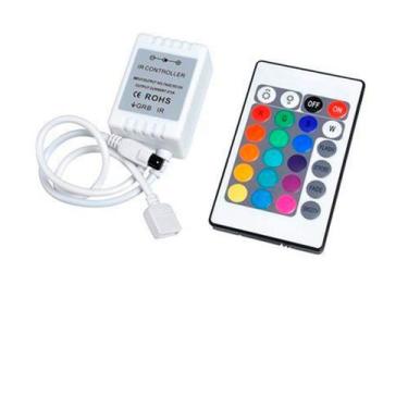 Imagem de Controlador Fita Led Rgb 5050 3528 Controle Remoto 24 Teclas - MEGACE