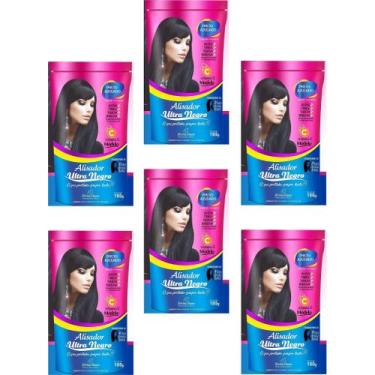 Imagem de Hene em gel modelo alisador ultra negro 1850gr pouch preto forte (pret