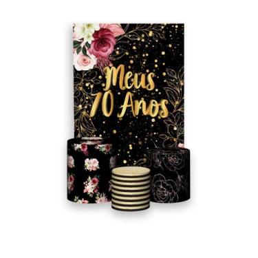 Imagem de Painel De Festa Vertical 1,50 x 2,20 + Trio De Capas Cilindro -  Meus 