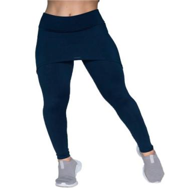 Imagem de Calça Legging Fitness Feminina Com Saia Tapa Bumbum - WLS Modas, G, Pr
