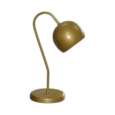 Imagem de Abajur Para Mesa e Escrivaninha Modelo Bolinha - Dourado - LUSTRES AMA