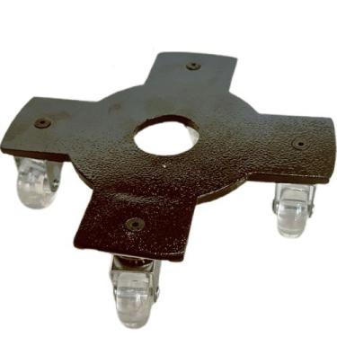 Imagem de Suporte de Alumínio com Roda Silicone Cruzeta para Vaso 25cm - Alpe & 