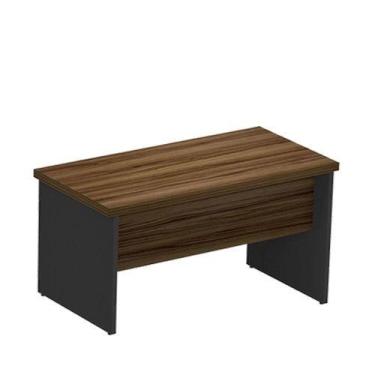 Imagem de Mesa reta sem gavetas 150 pé painel cor Nogal/Preto - 1343 - MARANELLO