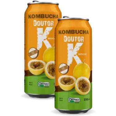 Imagem de Kit Com 02 - Kombucha Orgânica Sabor Maracujá 350ml DRK - Kombucha Dou
