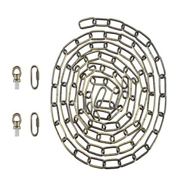 Imagem de Aspen Creative 21115-51, corrente de aço resistente e conector de ligação rápida de 3 metros para pendurar peso máximo de 22,7 kg - luminária/luz de swag/planta em latão antigo. Calibre 9.