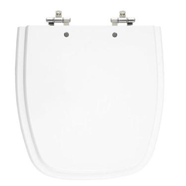 Imagem de Assento Sanitário City Branco Tampa para Vaso Celite em Madeira Laquea