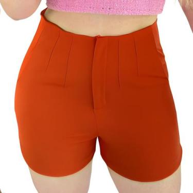 Imagem de Short Alfaiataria Moda Feminina - Laura e-Commerce, Telha escura, P