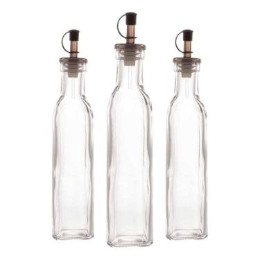 Imagem de Kit 3 Garrafas para Azeite De Vidro com Tampa Lyor 270ml