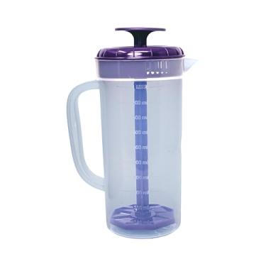 Imagem de JBK Pottery Jarra de plástico de 1 litro com tampa de mistura, sem BPA, jarro de bebida inquebrável para chá gelado, limonada, sucos, leite – à prova de vazamento, fácil de mexer, pode ser lavado na