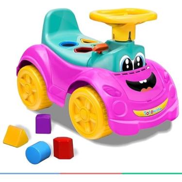 Imagem de Totokinha Carrinho Andador Triciclo Totoca Infantil Rosa - Brinquedo Para Auxiliar Primeiros Passos Percepção da Criança