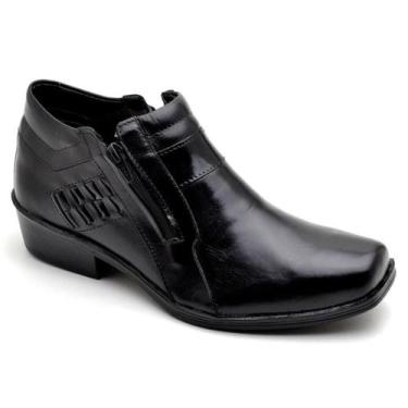 Imagem de Bota Masculina Couro Cano Curto Zíper Detalhe Costuras - Reta Oposta, 