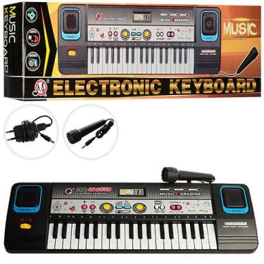 Imagem de Teclado Elétrico Musical Infantil Com Microfone E Fonte. - Toys