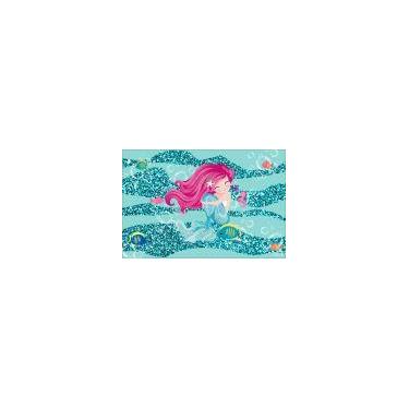 Imagem de Painel de Lona Sereia Amiga dos Peixes Fundo do Mar Bolhas - Fabrika d