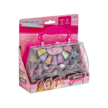 Imagem de Kit de Maquiagem Infantil Sombra Batom Gloss Makebrinq Polibrinq - Div