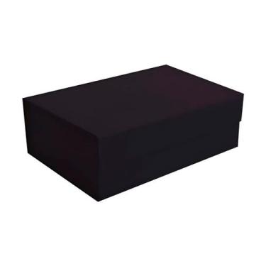 Imagem de Caixa de Papel Rígido Retangular com Imã para Garrafa - Preto - 1 unid