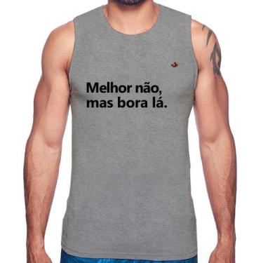 Imagem de Regata Melhor não, mas bora lá - Foca na Moda, Cinza, M