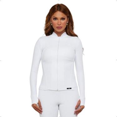 Imagem de Jaqueta Vibs Fitness Feminina Corta Vento Branco - Vibs Fitwear, P