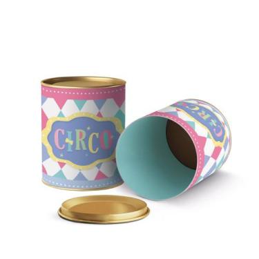Imagem de Lata para Lembrancinhas 11x9cm Circo Rosa - CROMUS FESTAS, ÚNICO