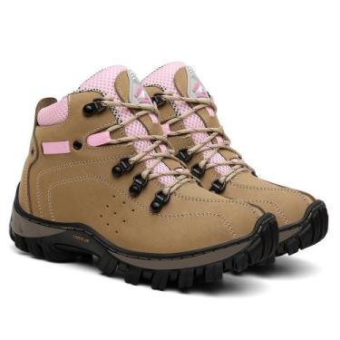 Imagem de Coturno Feminina Couro Legitimo Impermeável Palmilha Gel - Adventure, 