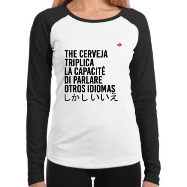 Imagem de Baby Look Raglan The cerveja triplica la capacité di parlare otros idi