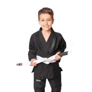 Imagem de Kimono Jiu Jitsu Infantil Sarja Preto - Kimonos Invi, M2