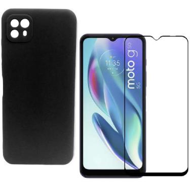 Imagem de Capinha Preta para Moto G50 5G + Película de Vidro 3D - Armyshield
