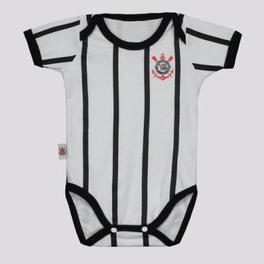 Imagem de Body Corinthians Jogo Infantil Branco - Reve Dor, P