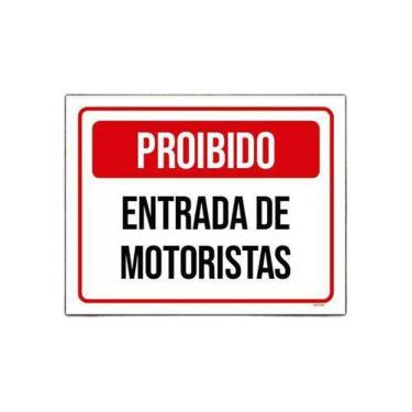 Imagem de Placa Sinalização Proibido Entrada De Motoristas 18x23cm 3un