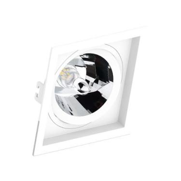 Imagem de Kit 6 Spot Embutir Quadrado Recuado Ar111 Branco - Save Energy
