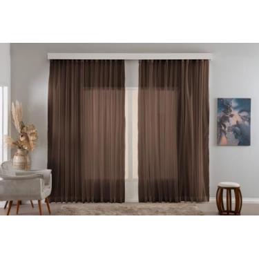 Imagem de Cortina Luxo Transparente Voil/voal 4 Metros Para Trilho Suiço Max Sim