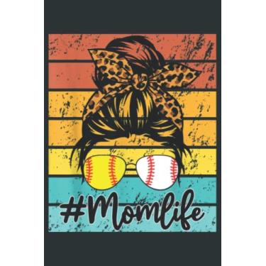 Imagem de Bleached Baseball Mom Messy Bun Softball Mom Mother Day Gift: Easter Lined Notebook 6x9 inch 121 Pages