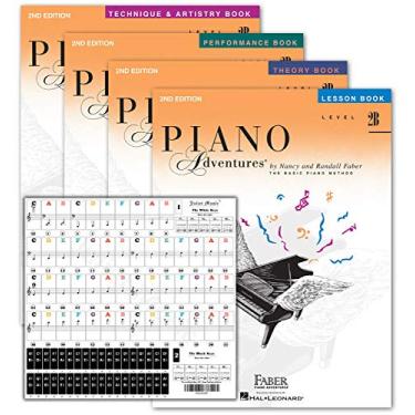 Imagem de Faber Piano Adventures - Conjunto de Aprendizagem Piano Nível 2B - 88 Teclas + Adesivos Removíveis Juliet Music Keys